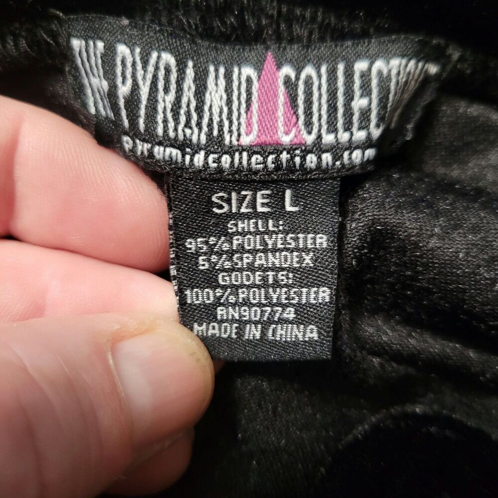 Pyramid Collection Black Velvet Hooded Coat Cloak L Purple Godet Spider Web Goth - Picture 7 of 11